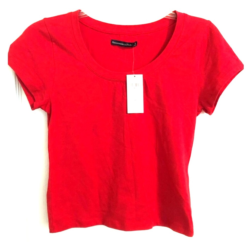 NWT Abercrombie & Fitch dk red crop top